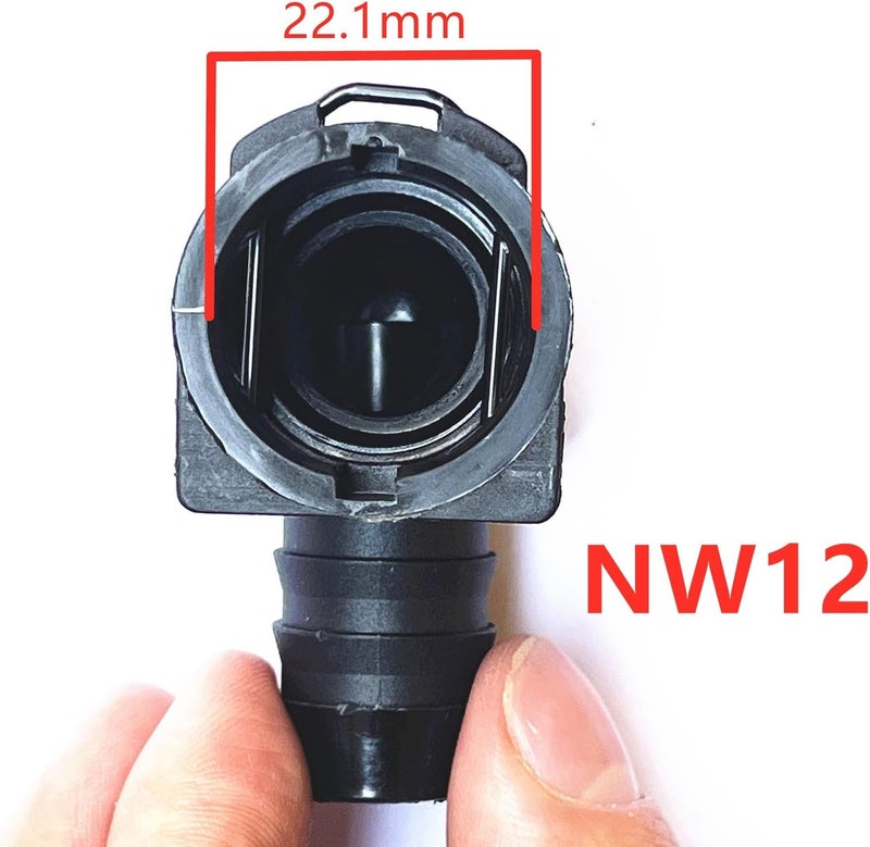 FEEDUN NW12 Coolant Hose Connector Adapter,Radiator Pipe Line Fitting for Chevrolet Mercedes-Benz BMW Audi Volkswagen Volvo Buick,Engine Heater Hose Assembly Junction Flange Repair Kit Barbed,90 Deg,0.74in - Image 4